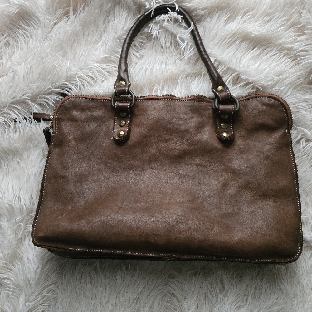 COSTANZA ROTA leather Triple Zip Handbag Tote Crossbody